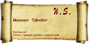 Wasser Sándor névjegykártya