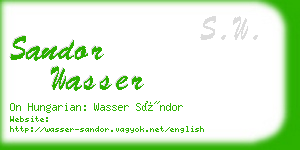 sandor wasser business card